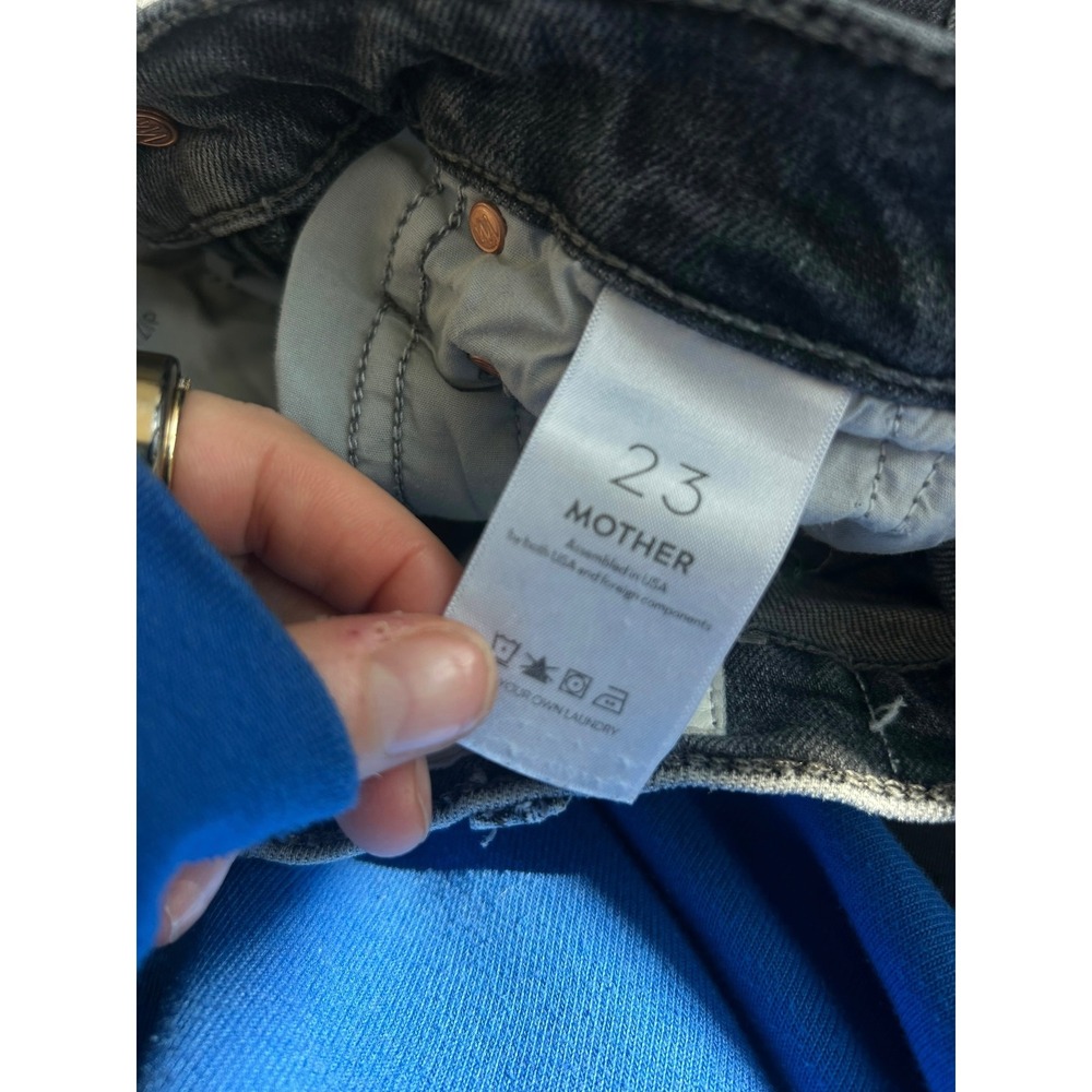 Mother The Rambler Zip Flood Jeans Outta Sight Faded Black Straight Leg Size 23 - Picture 10 of 11